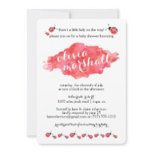 Waterverf lieveheersbeestje meisje baby douche uit