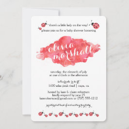 Waterverf lieveheersbeestje meisje baby douche uit kaart