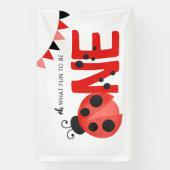 Waterverf lieveheersbeestje oh wat leuk om één fee spandoek (Verticaal)