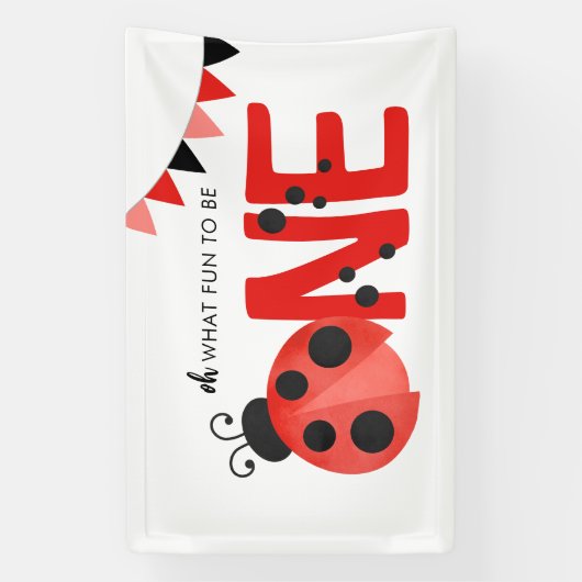 Waterverf lieveheersbeestje oh wat leuk om één fee spandoek (Verticaal)