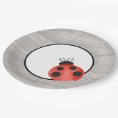 Waterverf lieveheersbeestje op houten feest papieren bordje (Gekanteld)