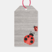 Waterverf lieveheersbeestje op houten verjaardagsg cadeaulabel (Achterkant)