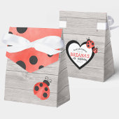 Waterverf lieveheersbeestje op houten verjaardagst bedankdoosjes