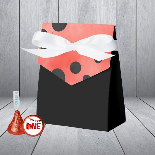 Waterverf lieveheersbeestje patroon verjaardagstra bedankdoosjes