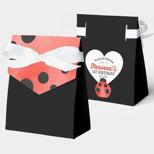 Waterverf lieveheersbeestje patroon verjaardagstra bedankdoosjes