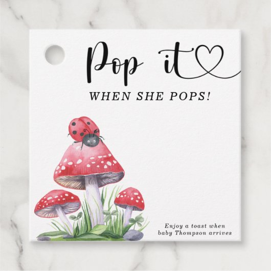 Waterverf lieveheersbeestje - pop het, als ze popp bedankjes labels (Voorkant)