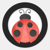 Waterverf lieveheersbeestje ronde Stickers (Voorkant)