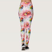 Waterverf Lieveheersbeestjes op bloemen Leggings (Achterkant)