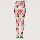Waterverf Lieveheersbeestjes op bloemen Leggings (Voorkant)
