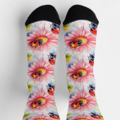 Waterverf Lieveheersbeestjes op bloemen Sokken (Top)