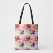 Waterverf Lieveheersbeestjes op bloemen Tote Bag (Voorkant)
