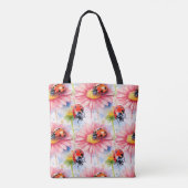Waterverf Lieveheersbeestjes op bloemen Tote Bag (Achterkant)