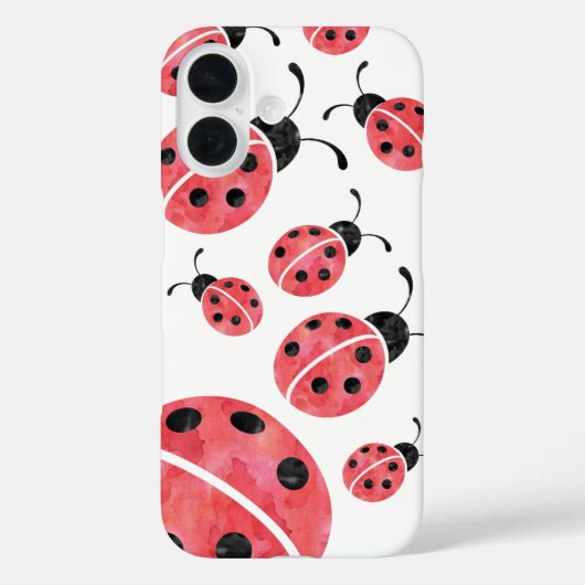 Waterverf lieveheersbeestjespatroon Case-Mate iPhone case (Achterkant)