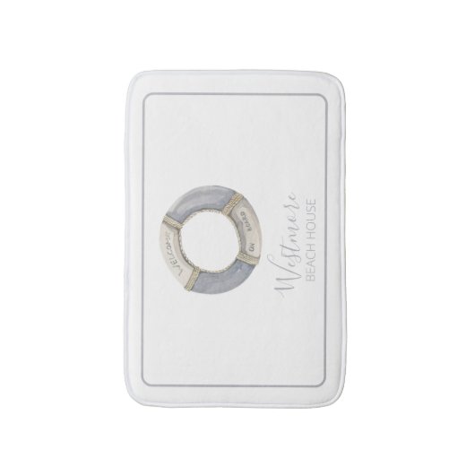 Waterverf Life Preserver Beach House Badmat (Voorkant Verticaal)