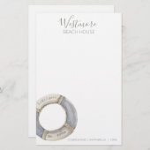 Waterverf Life Preserver Beach House Briefpapier (Voorkant / Achterkant)