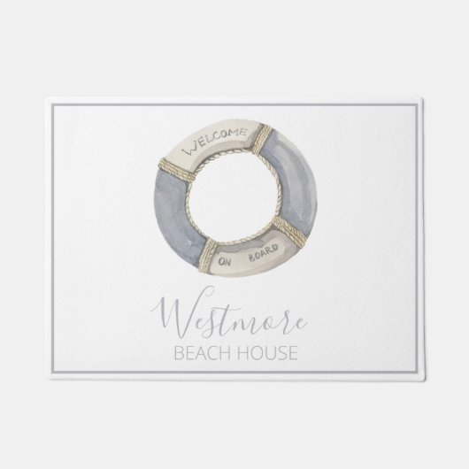 Waterverf Life Preserver Beach House Deurmat (Voorkant)