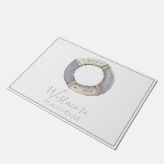 Waterverf Life Preserver Beach House Deurmat (Schuin)