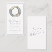 Waterverf Life Preserver Beach House Visitekaartje (Voorkant / Achterkant)