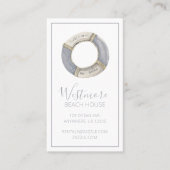 Waterverf Life Preserver Beach House Visitekaartje (Voorkant)