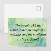 Waterverf Life Quote Stupidity Intelligence Briefkaart (Voorkant / Achterkant)