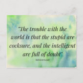 Waterverf Life Quote Stupidity Intelligence Briefkaart (Voorkant)