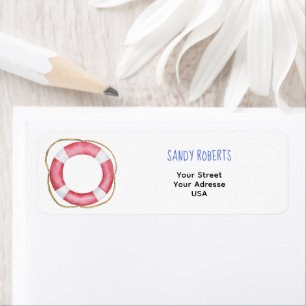 Waterverf Lifebuoy - Retouradreslabel Etiket
