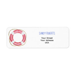 Waterverf Lifebuoy - Retouradreslabel Etiket