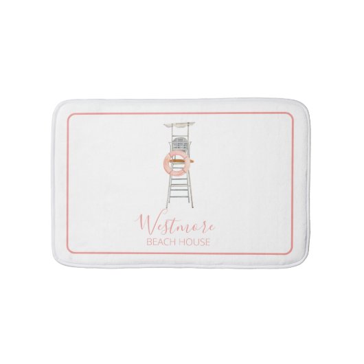 Waterverf Lifeguard stoel Beach House Badmat (Voorkant)