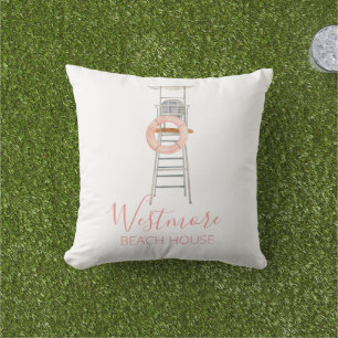 Waterverf Lifeguard stoel Beach House Buitenkussen