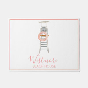 Waterverf Lifeguard stoel Beach House Deurmat