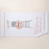 Waterverf Lifeguard stoel Beach House Strandlaken (Voorkant)