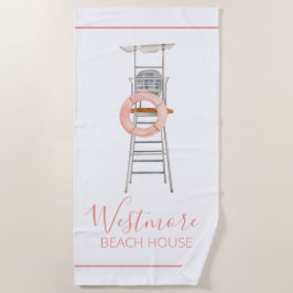 Waterverf Lifeguard stoel Beach House Strandlaken