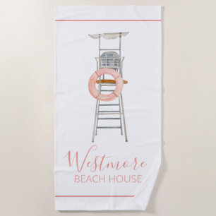 Waterverf Lifeguard stoel Beach House Strandlaken