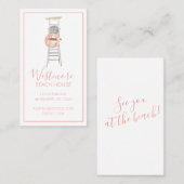 Waterverf Lifeguard stoel Beach House Visitekaartje (Voorkant / Achterkant)