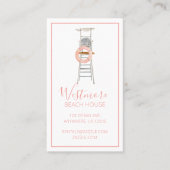 Waterverf Lifeguard stoel Beach House Visitekaartje (Voorkant)