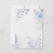 Waterverf Light Blue Floral Boho RSVP-kaart RSVP Kaartje (Achterkant)