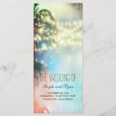 Waterverf Lights Palms Beach Wedding Programma's (Voorkant)