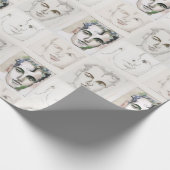 Waterverf lijntekening van mannen cadeaupapier (Hoek)