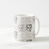 Waterverf lijntekening van mannen koffiemok (Voorkant rechts)