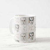 Waterverf lijntekening van mannen koffiemok (Voorkant links)