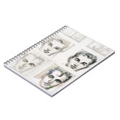 Waterverf lijntekening van mannen notitieboek (Linkerzijde)