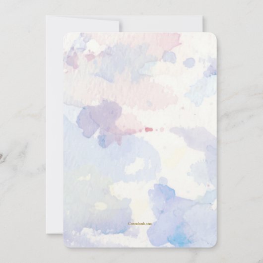 Waterverf Lijst Blauw Religieuze Uitnodiging (Achterkant)