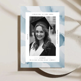 Waterverf lijst Elegant Afstuderen Aankondiging