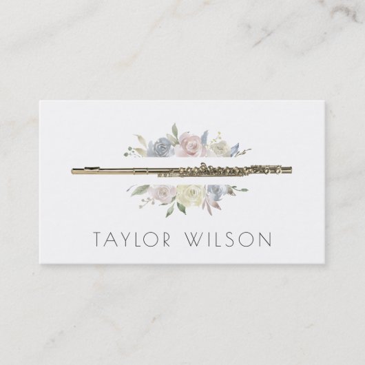 waterverf lijst fluitdocent visitekaartje (Voorkant)