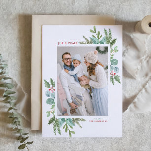 Waterverf Lijst met kerstcadeaus Foto Feestdagen Kaart