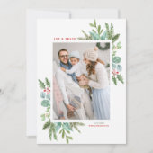 Waterverf Lijst met kerstcadeaus Foto Feestdagenkaart (Voorkant)