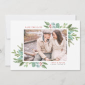 Waterverf Lijst met kerstcadeaus Foto Save The Date (Voorkant)