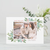 Waterverf Lijst met kerstcadeaus Foto Save The Date (Staand voorkant)