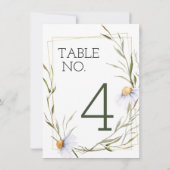 Waterverf Lijst minimalistische tabel nummer Sjabl Notitiekaartje (Achterkant)