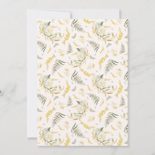 Waterverf Lijst van de lente-wilde-bloementeelt Kaart (Achterkant)